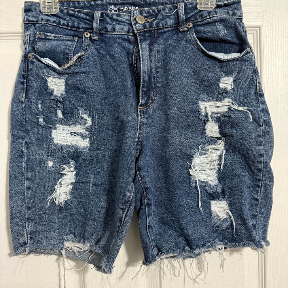 Distressed Denim Shorts